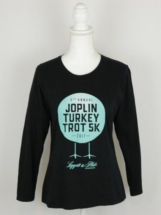 Anvil Joplin 5K Women's Medium Black Green Graphic Crewneck Long Sleeve Tee - Picture 1 of 8